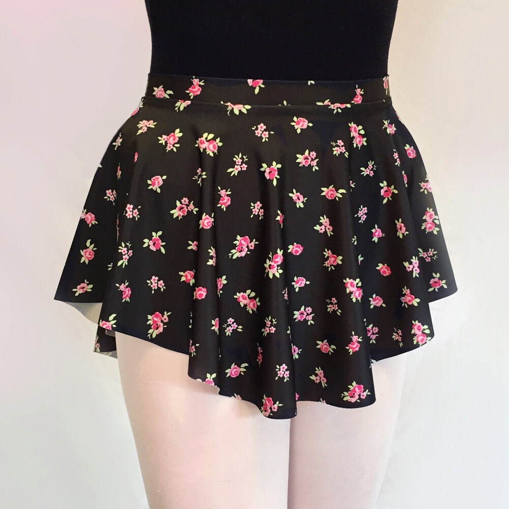 Dance Skirt Black Tiny Floral Print Sab Skirt Ballet T 