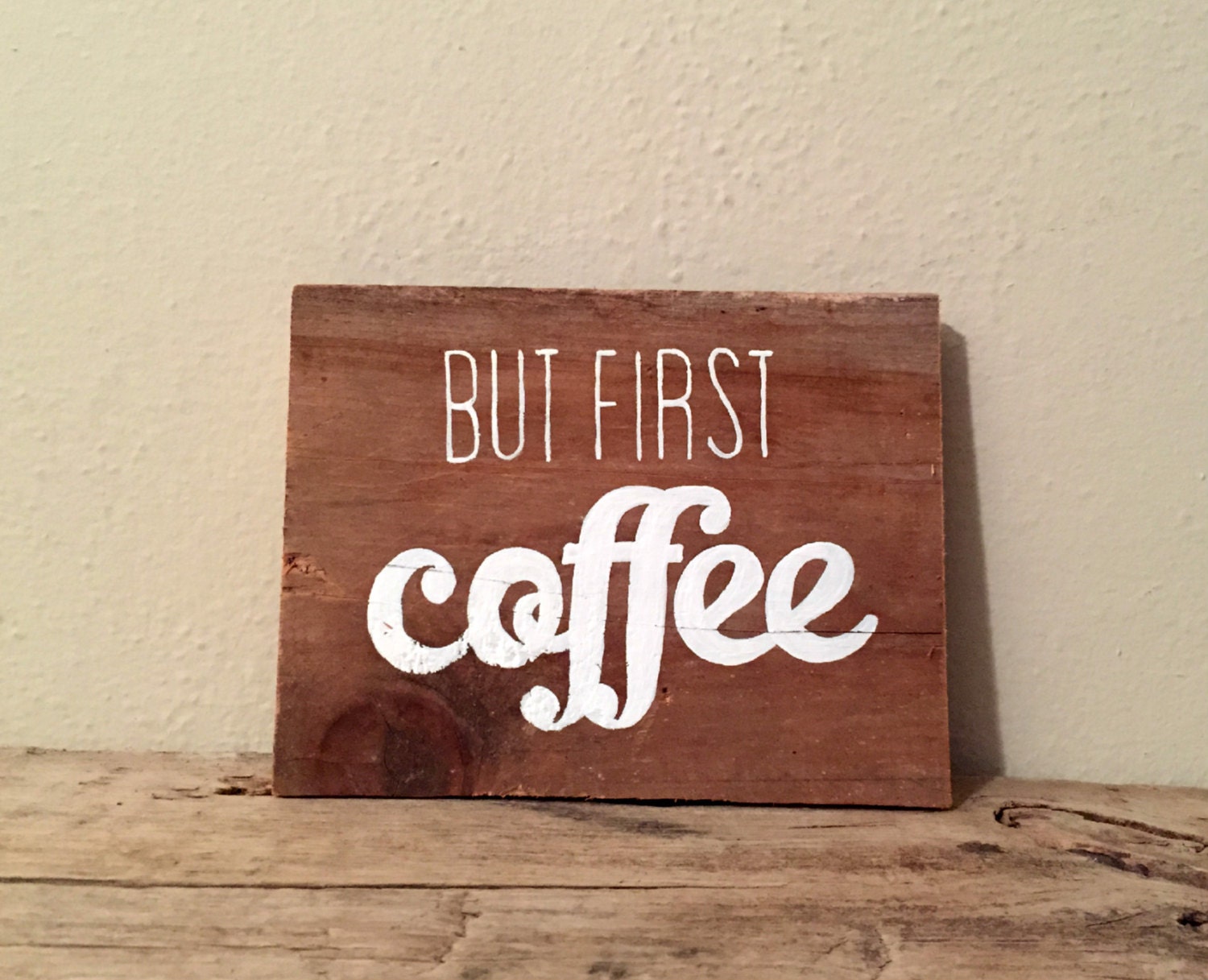 But First Coffee Wood Sign Coffee Cart Decor By Wiscofarms