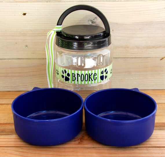 Items similar to Travel Dog Bowls & Food Container lilly pulitzer Pets