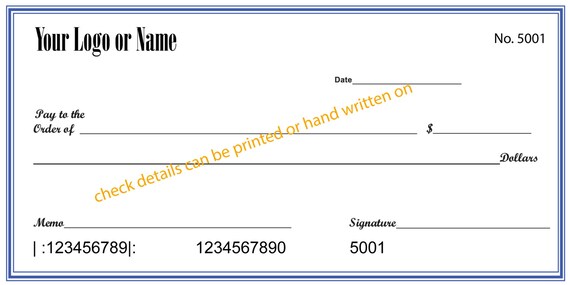Giant Check DESIGN ONLY Oversize Check 12x24