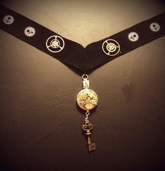 Black Velvet Watch Part Choker by WinterKnightCreation steampunk buy now online
