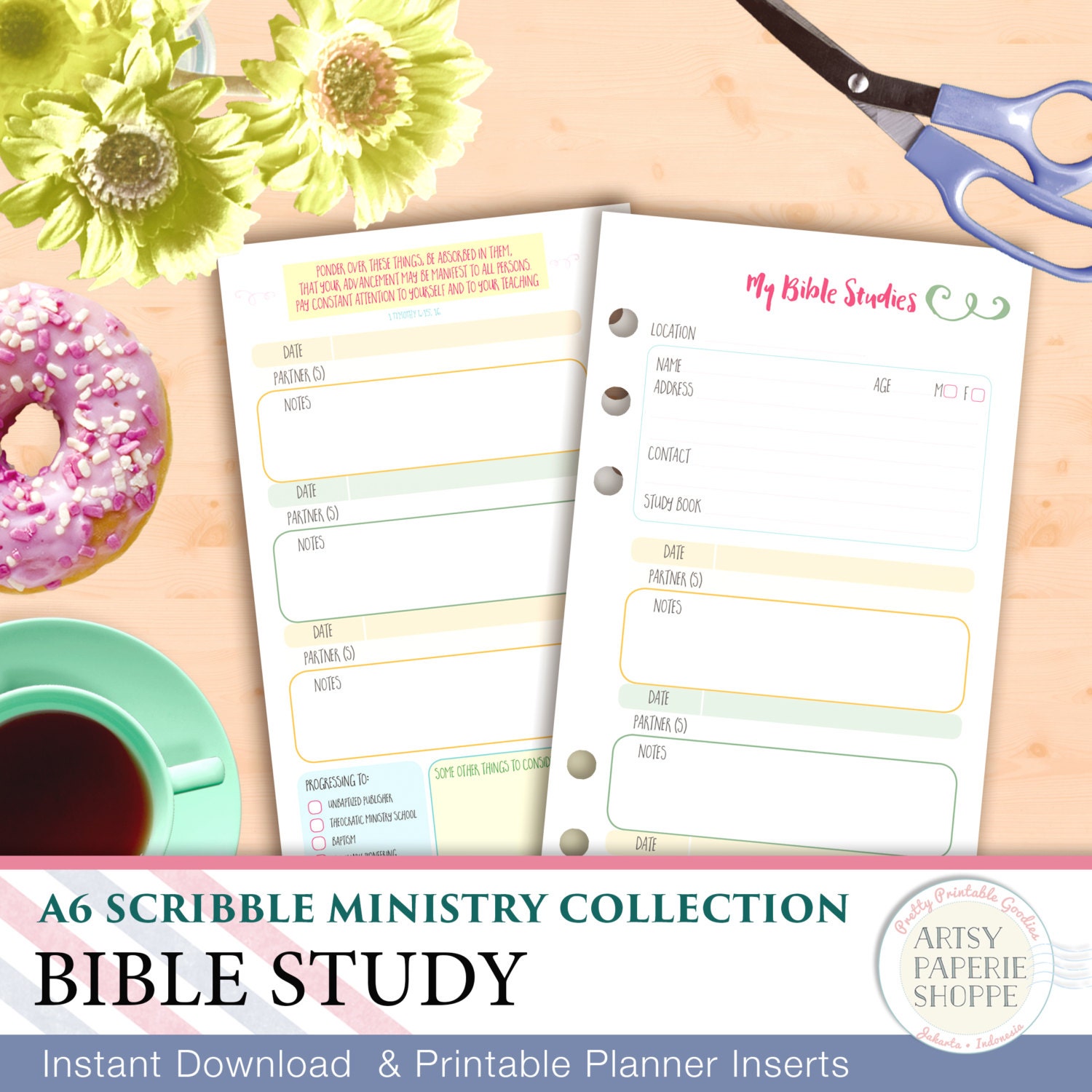 Bible Study Planner Personal Jw Ministry Printable