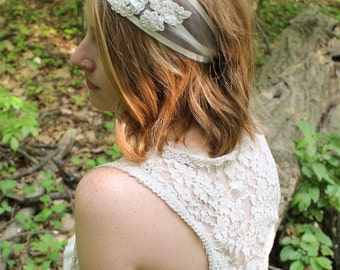 Louise: Ivory Bridal Headband | Lace Bridal Headpiece | Wedding Hairpiece | Soft Bridal Headband | Ivory