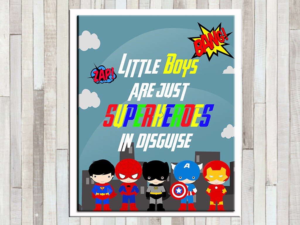 Sale Superhero Quote Little Boys are just Superheroes in