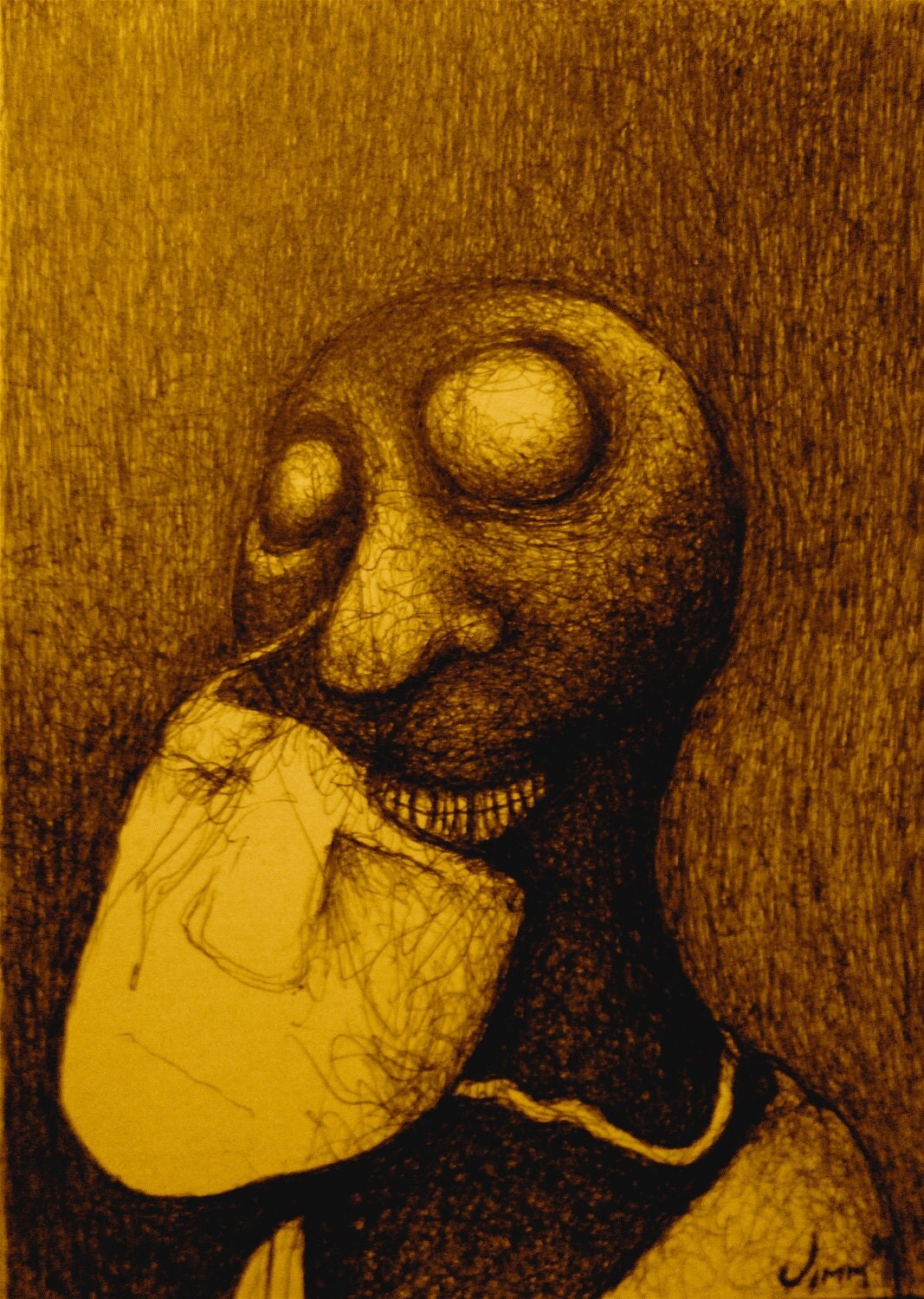 Zombie Wall Art Wall Art Prints Wall Art in Handmade Sepia