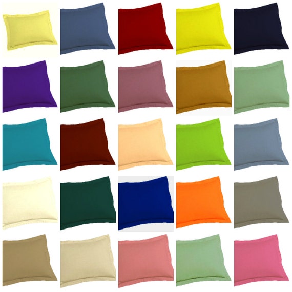 Solid Color Pillow Sham Orange Green Black by PrettyThreads22