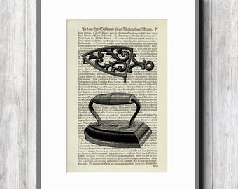 Iron vintage art print art print poster retro collage illustration book page