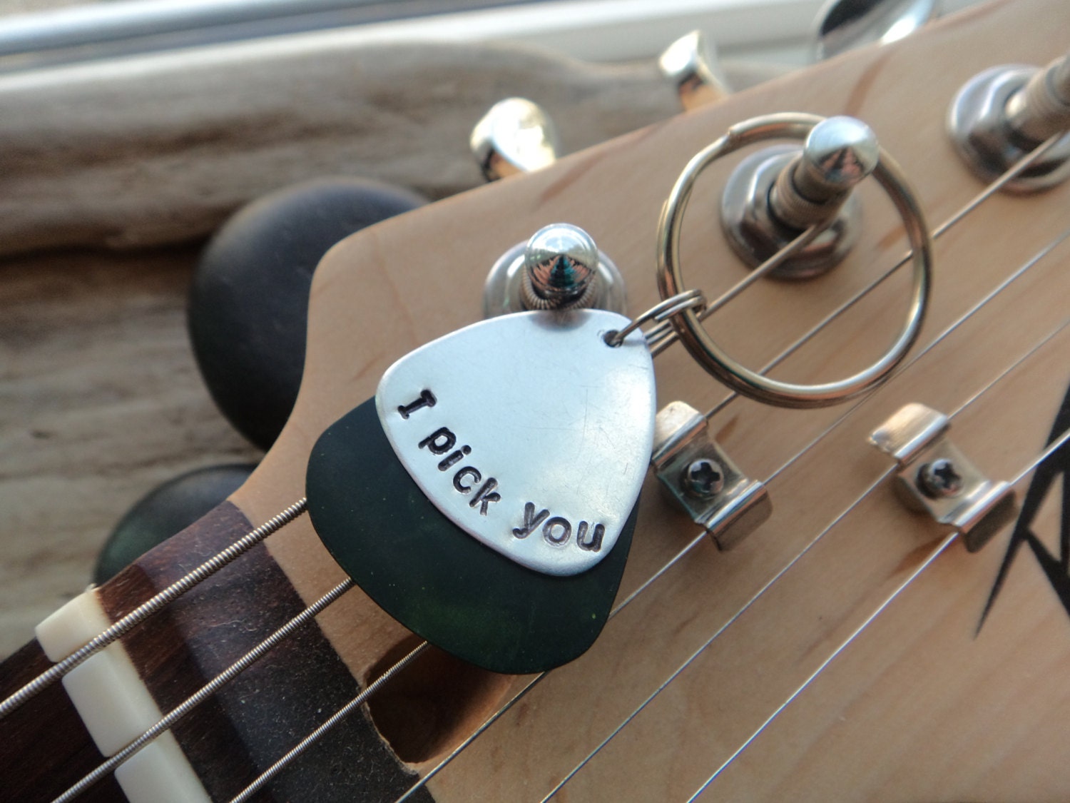 Guitar Pick Keychain I Pick You Funny Pun Gift Couples Gift