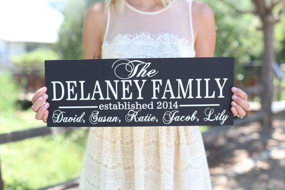 Personalized Family Sign Wedding Christmas Holiday Bridal Shower Gift (Item Number MMHDSR10065) by braggingbags