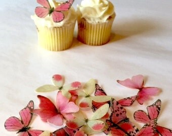 The Original EDIBLE BUTTERFLIES - Small Assorted Pink - Cake & Cupcake toppers - Food Decoration