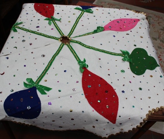 christmas tree skirt white felt with sequins shiny brite christmas tree skirt white felt with sequins shiny brite