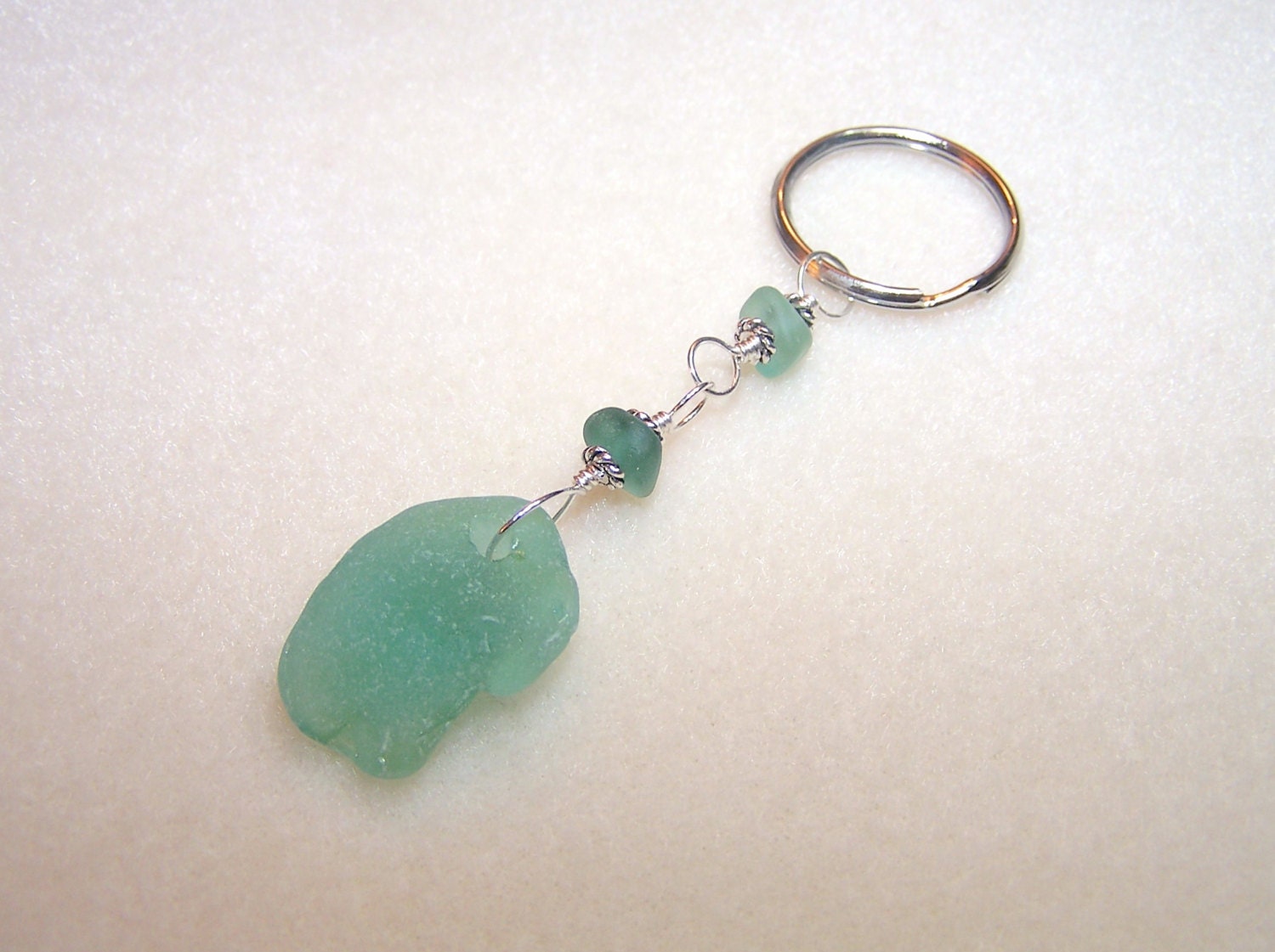 Sea Glass Keychain Beach Key Chain Seaglass by BikerBlingCa