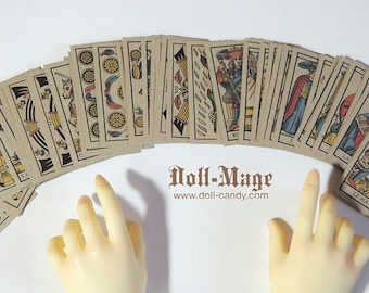 Antique Style Tarot Cards (complete deck) for SD BJD