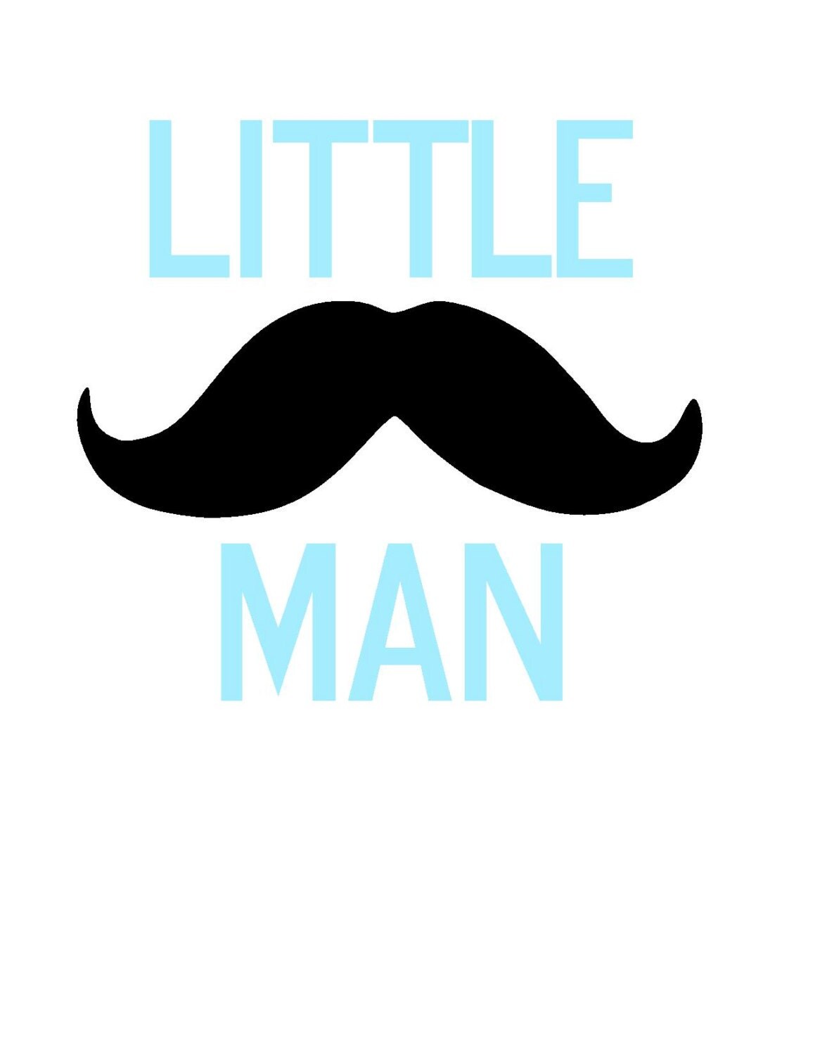 Little Man Mustache Iron On Vinyl Decal