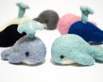 Whale Miniature - Felted Whale - Needle Felted Animal - Choose One