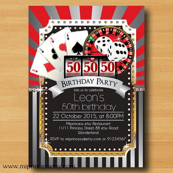 Casino Themed Birthday Party Invitations 6