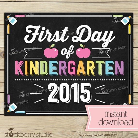 Items Similar To Girl First Day Of Kindergarten Sign - 1st Day Of 