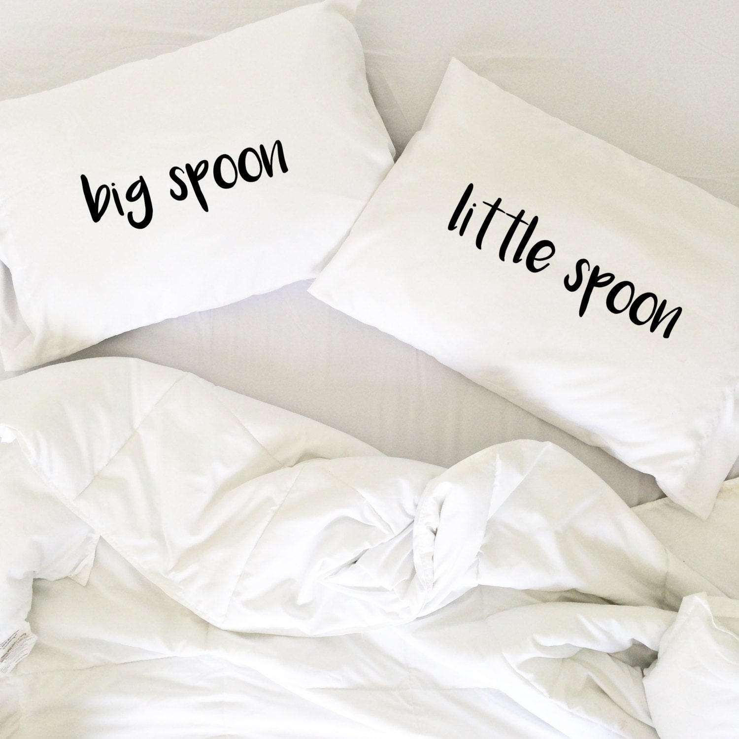 Wedding Gift Big Spoon Little Spoon Pillow Cases for couples