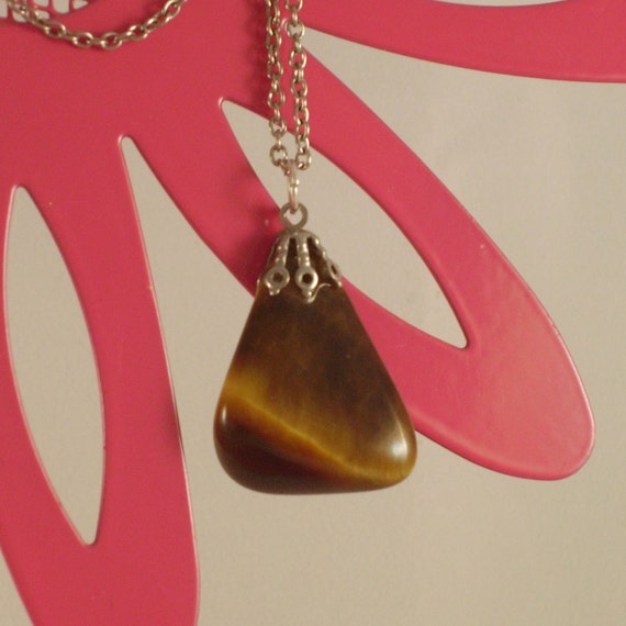 Tiger�s Eye Polished Gemstone Pendant 18th Anniversary