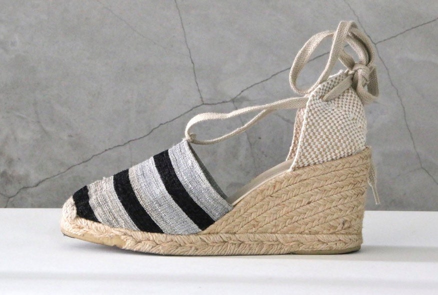 black and tan espadrilles