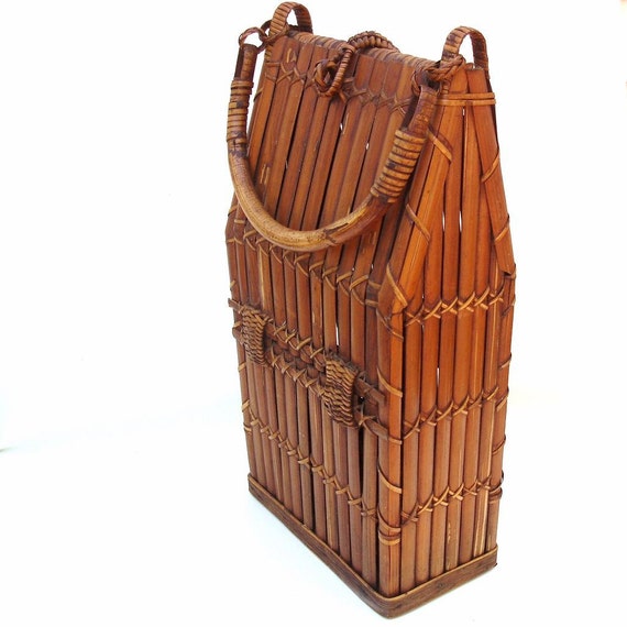 carrier vintage bottle wine Holder Vintage Storage Beverage Bottle Bamboo Wine Wine Carrier