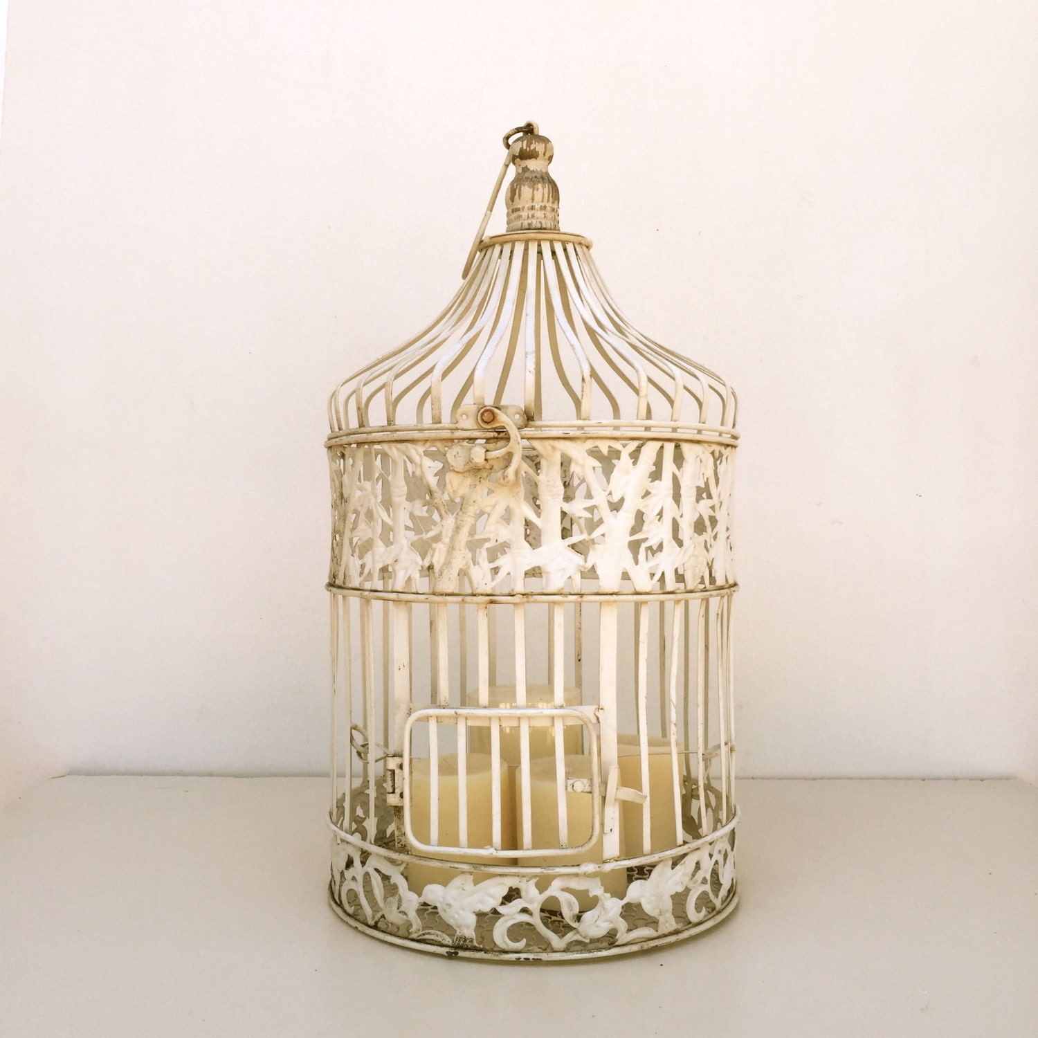 white bird cage distressed metal rustic garden shabby chic white bird cage distressed metal rustic garden shabby chic