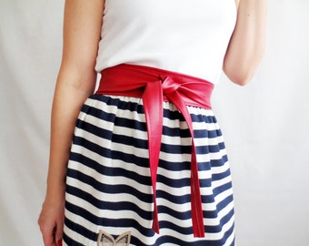 Obi belt, Red obi belt, faux leather belt, red sash belt, boho belt, vegan leather obi belt, red belt, cherry red, alicecloset