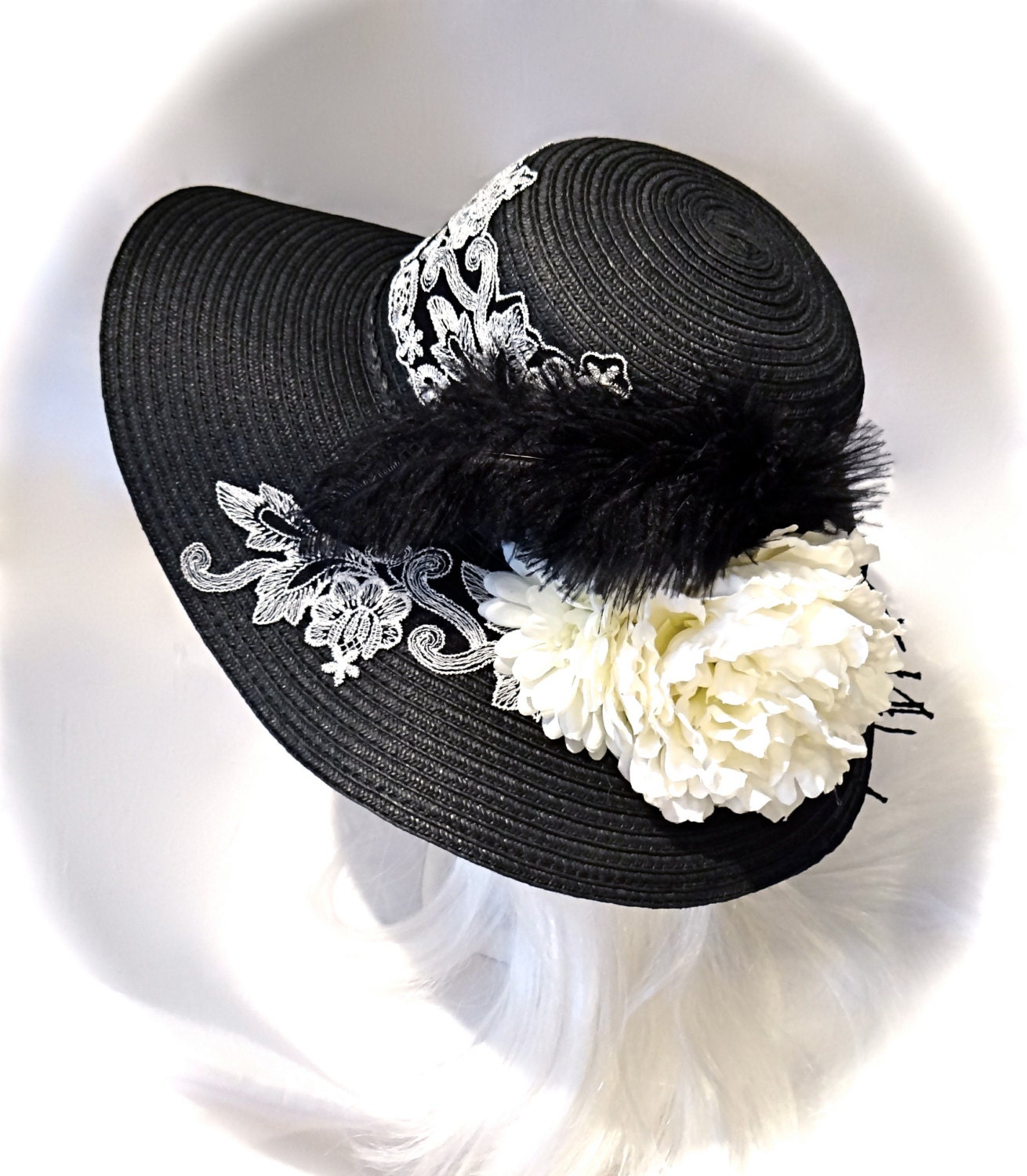 Black & White Derby Hats Women’s Hats by Marcellefinery on Etsy