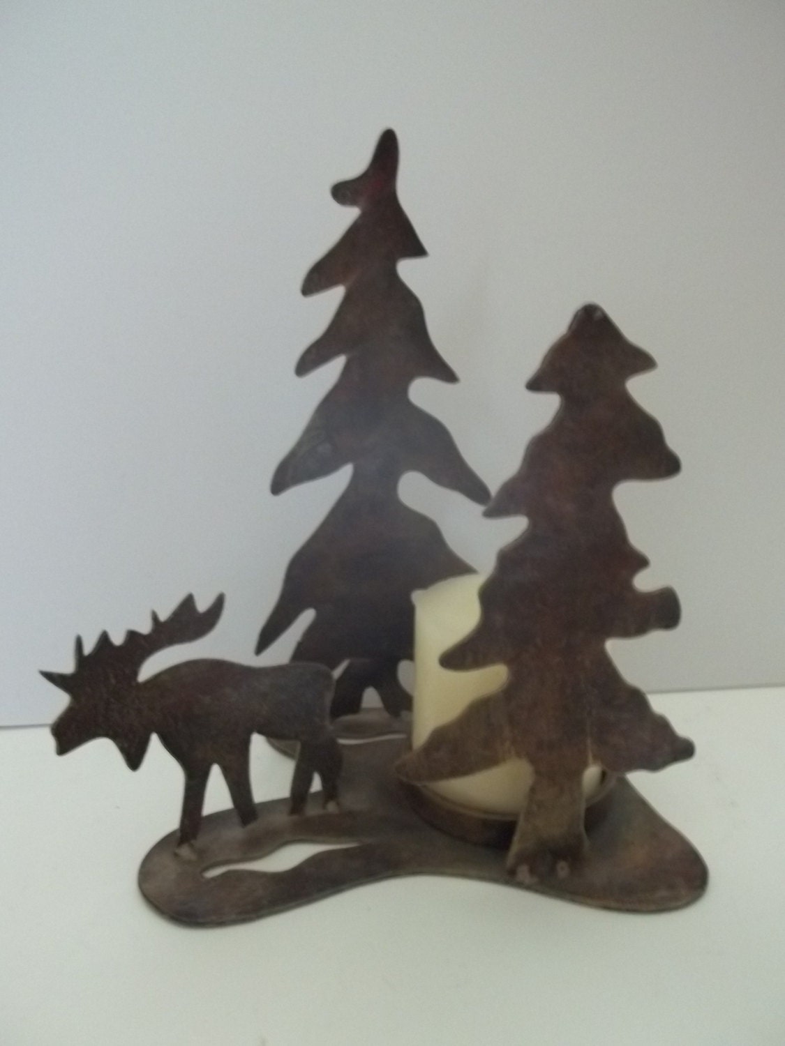 Vintage Metal Moose Candle Holder Metal Moose Candle Holder