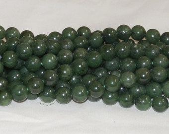Natural Green Jade 12mm Round Gemstone Beads AA Grade - 15.75" Strand