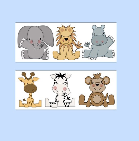 ANIMAL WALLPAPER BORDER Wall Decals Baby Boy Safari Jungle