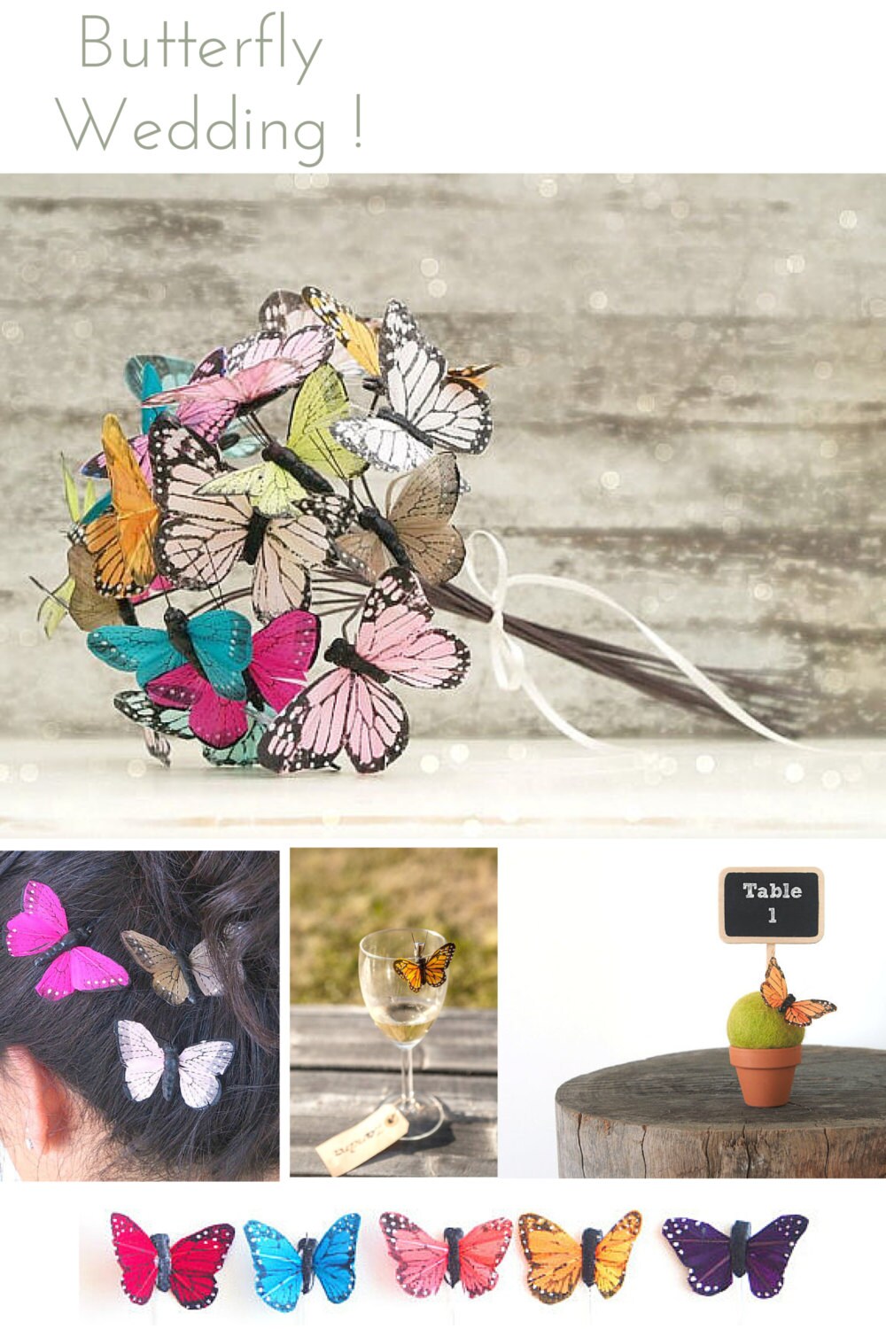 Butterfly Bridal Bouquet Wedding Bouquet Bridesmaids Flower