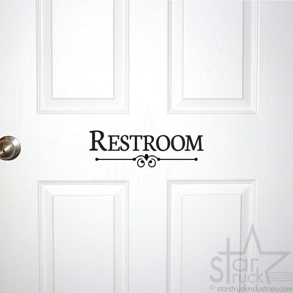 Restroom Door or Wall Decal Decorative by StarstruckIndustries