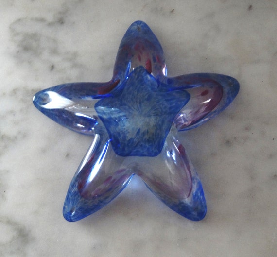 Large Hand Blown Glass Starfish or Sea Star by KingsOfMaine