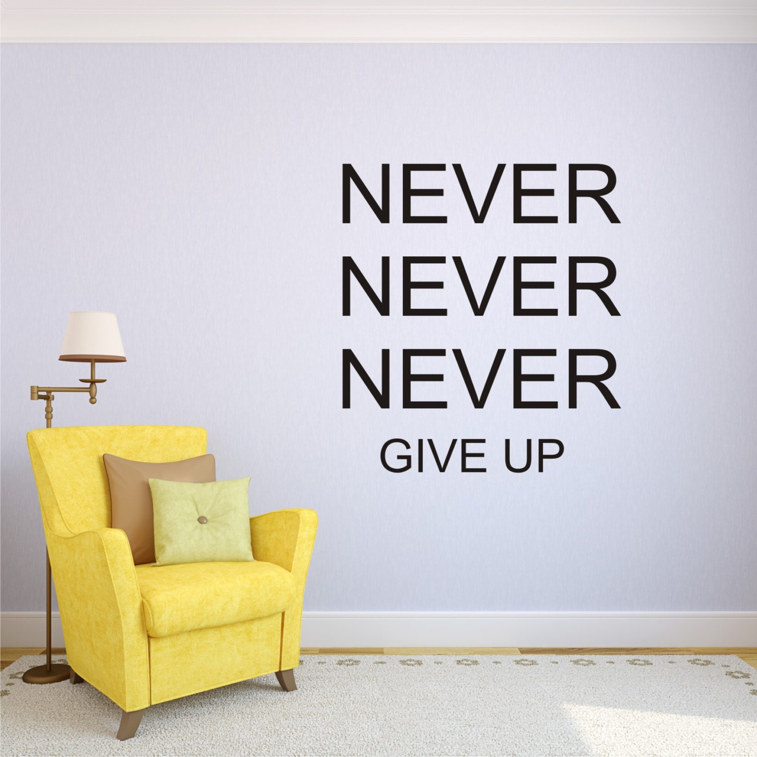 Vinyl Wall Decal Never Never Never Give Up Wall Sticker Home