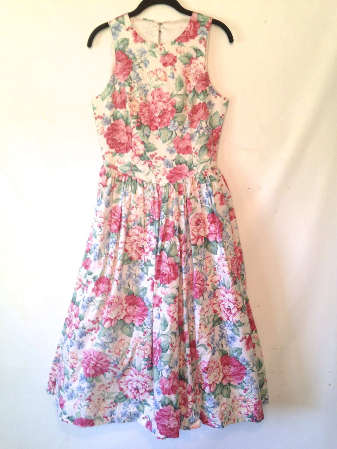 1990s vintage sundress pink floral sundress VTG vintage dress