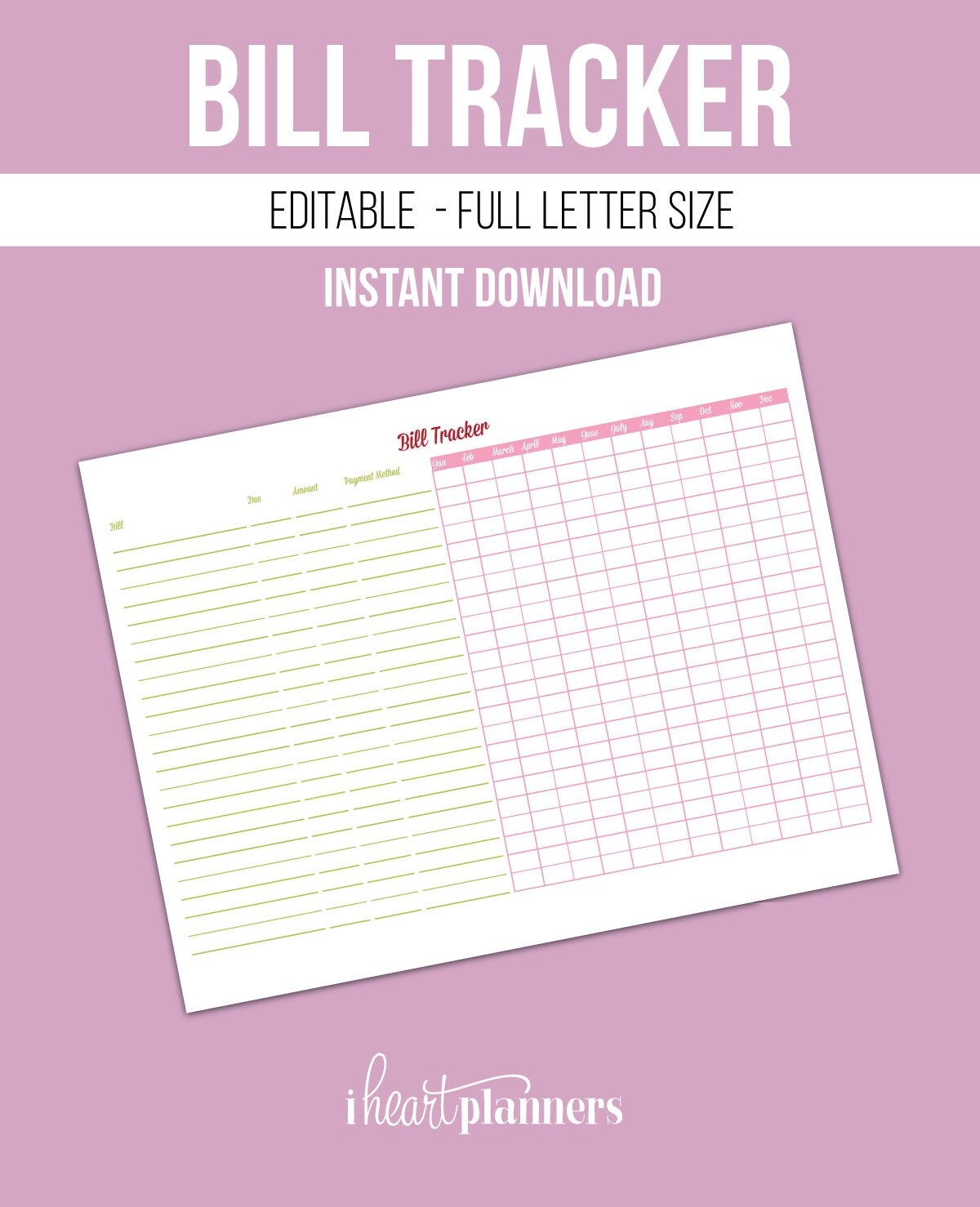This is a photo of Universal Printable Bill Tracker This is a photo of Universal Printable Bill Tracker