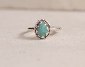 Simple Turquoise Sterling Silver Ring, Star Ring, Gemstone Ring, Customized, Small Ring, Stack, Stackable, Stacking Ring, Womens ring