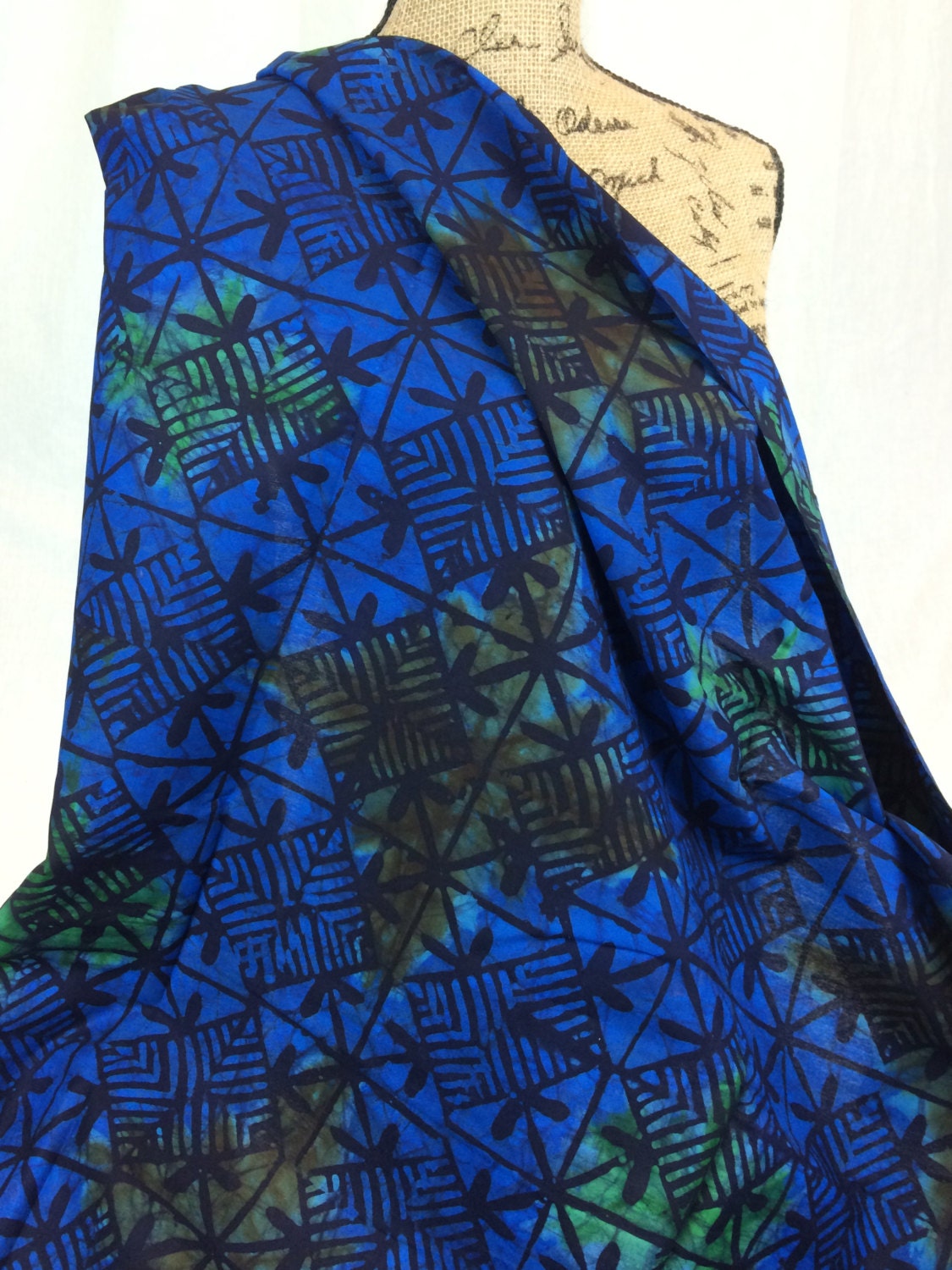Made in KenyaAfrican Batik Print FabricDark Blue Black Made in KenyaAfrican Batik Print FabricDark Blue Black