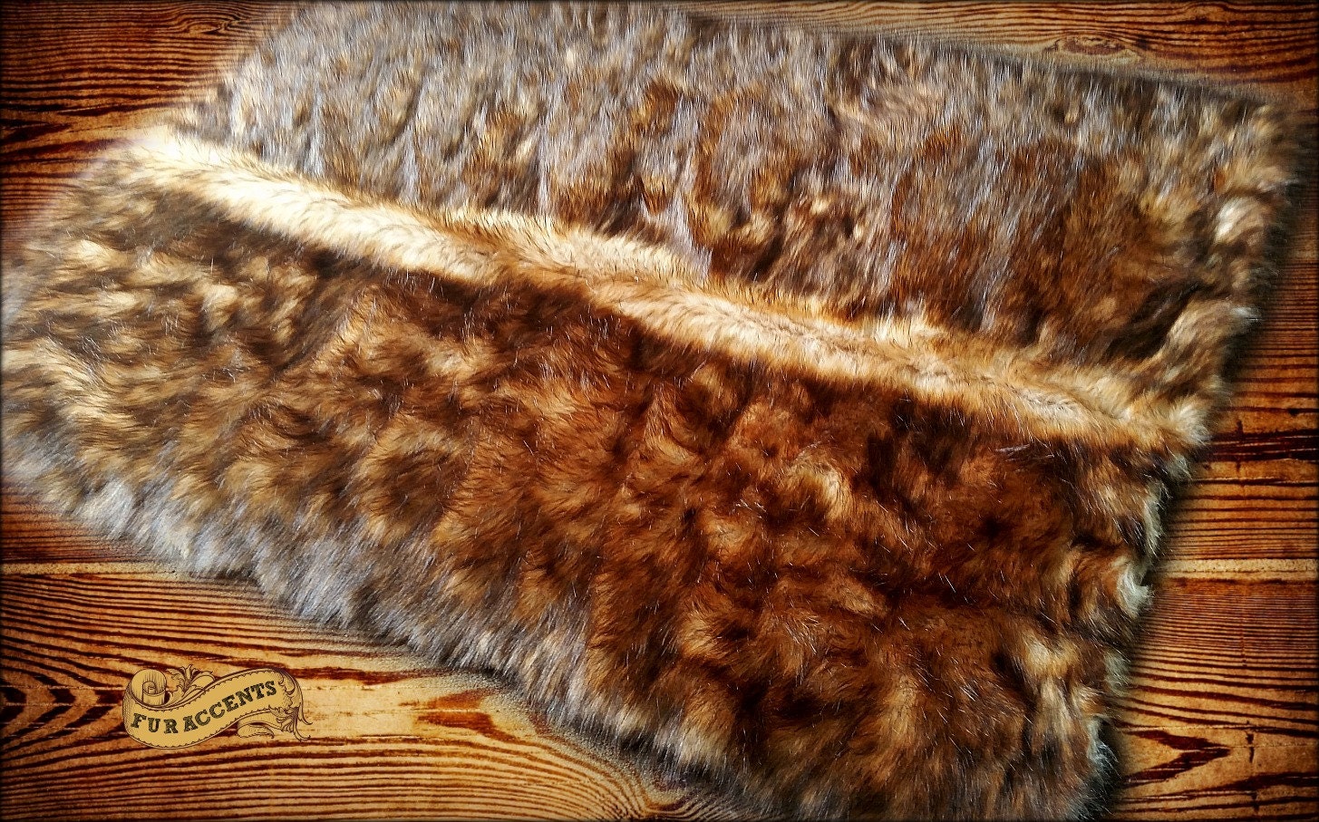 FUR ACCENTS Faux Fur Rug Wolf / Coyote / Bear Pelt by FurAccents