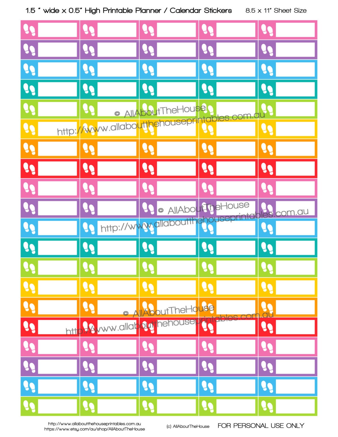 steps planner stickers printable health exercise running