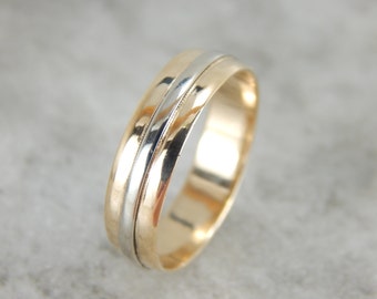 Vintage Keepsake Yellow and White Gold Band 8FHDD3-R