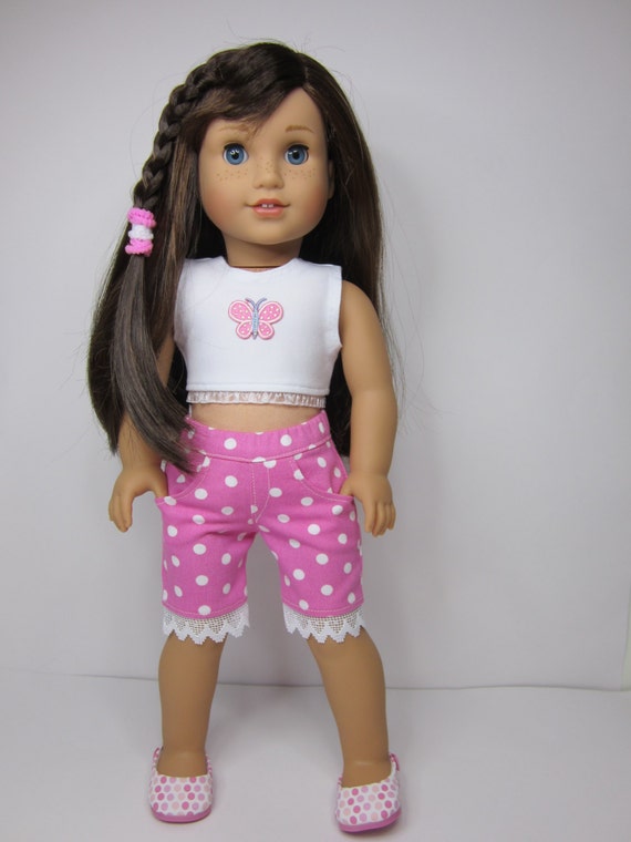 American girl doll clothes White crop top with by JazzyDollDuds