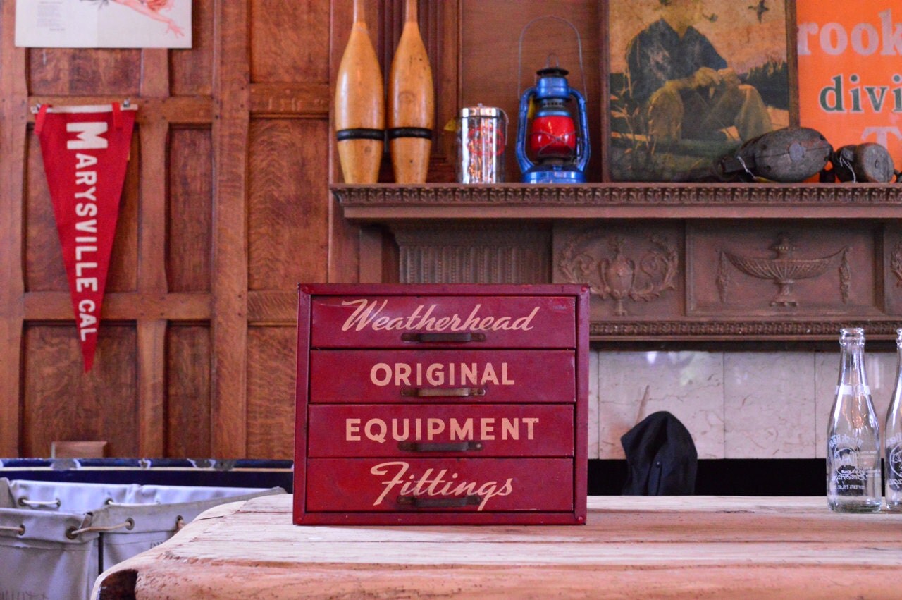 Vintage Weatherhead Fittings Storage Box, Jewelry Box, Makeup Storage