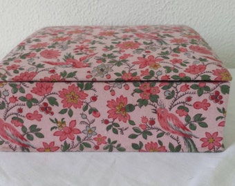 French fabric box in pink