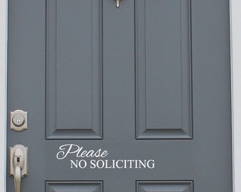 Please No Soliciting Door Sign Vinyl Decal