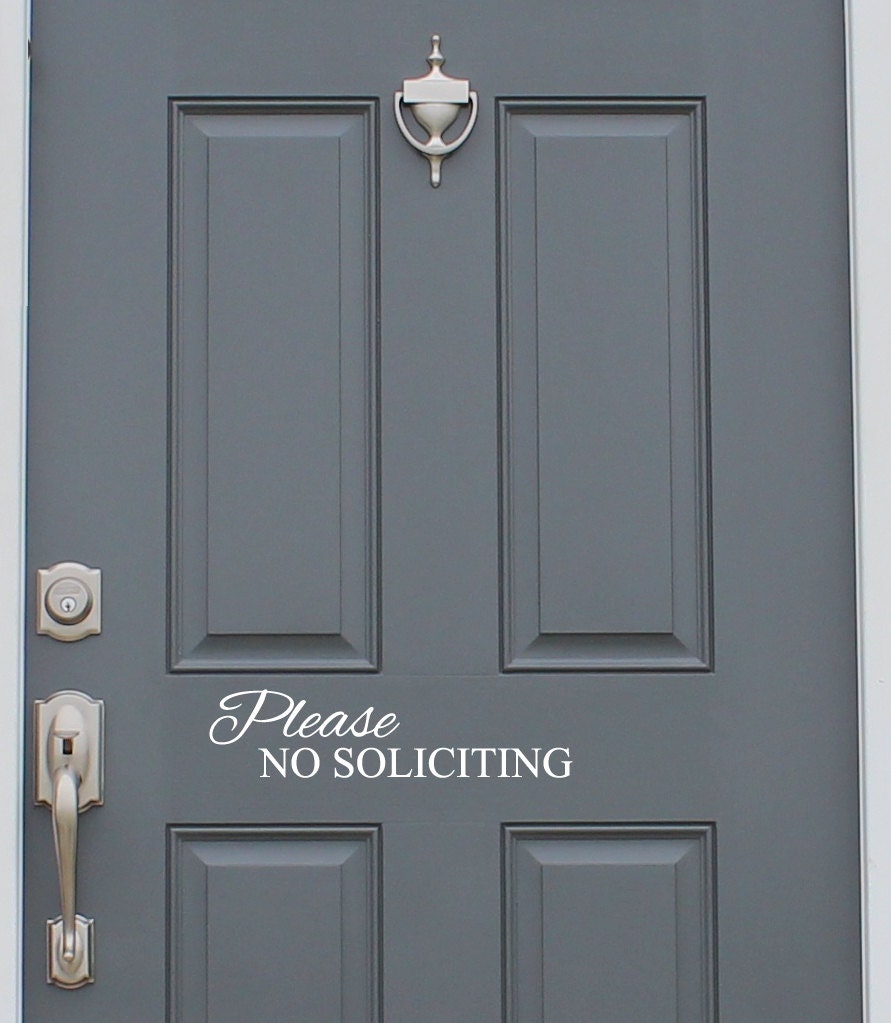 please no soliciting door sign vinyl decal