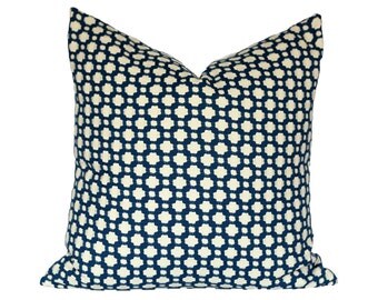 Celerie Kemble Betwixt Indigo/Ivory - Designer Pillow Cover - CHOOSE YOUR SIZE