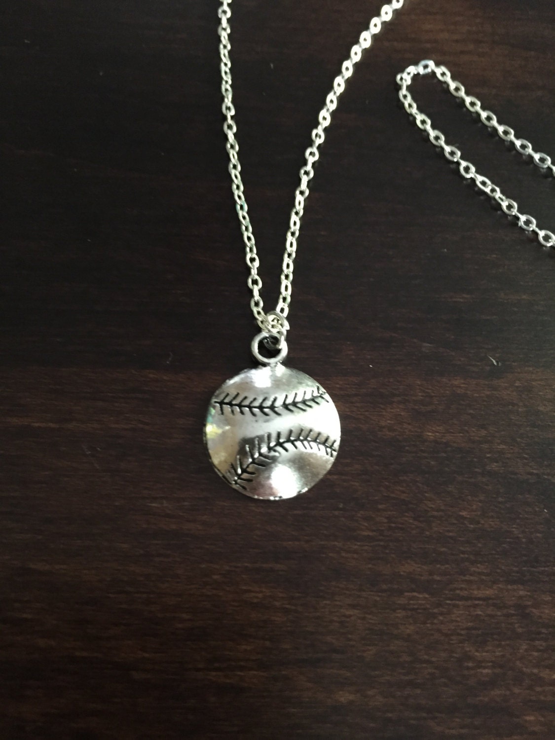 baseball necklace baseball silver baseball necklace