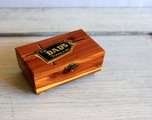 DAD souvenir cedar box deer river, minnesota // novelty trinket chest
